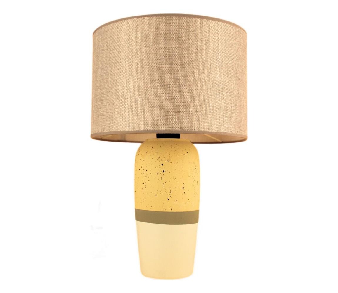 Stolní lampa RAMZES 1xE27/40W/230V béžová/žlutá