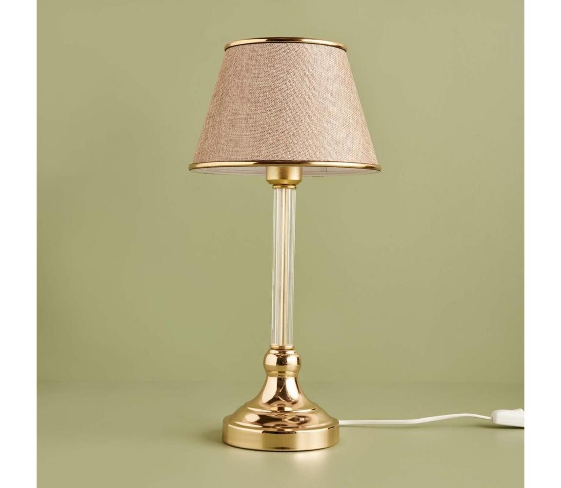 Stolní lampa AYD 1xE27/40W/230V béžová/zlatá