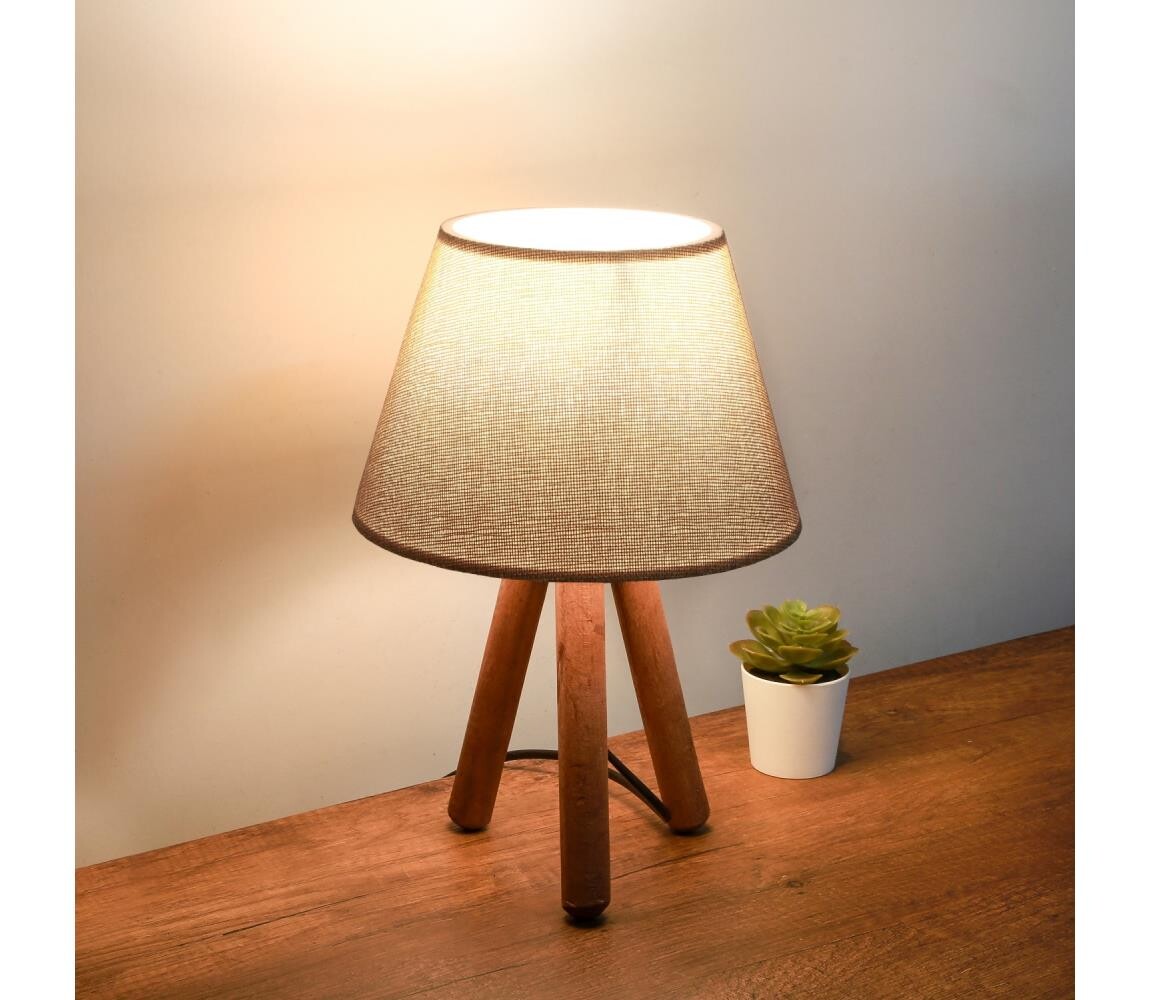 Stolní lampa AYD 1xE27/40W/230V hnědá/béžová