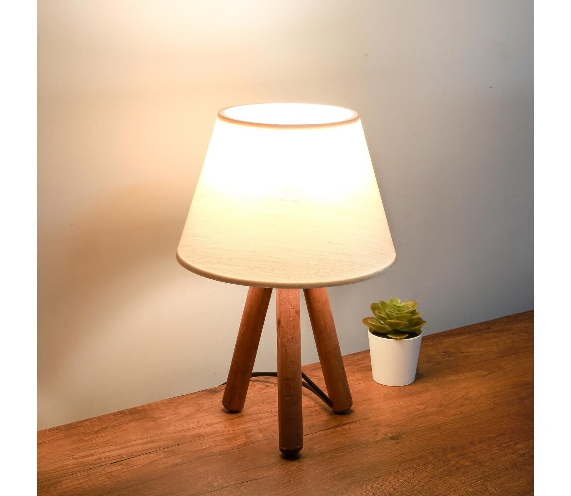 Stolní lampa AYD 1xE27/40W/230V hnědá/krémová