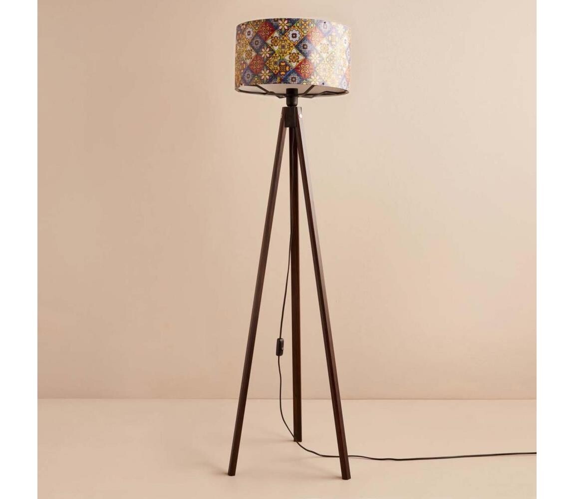 Stojací lampa AYD 1xE27/40W/230V hnědá/pestrobarevná