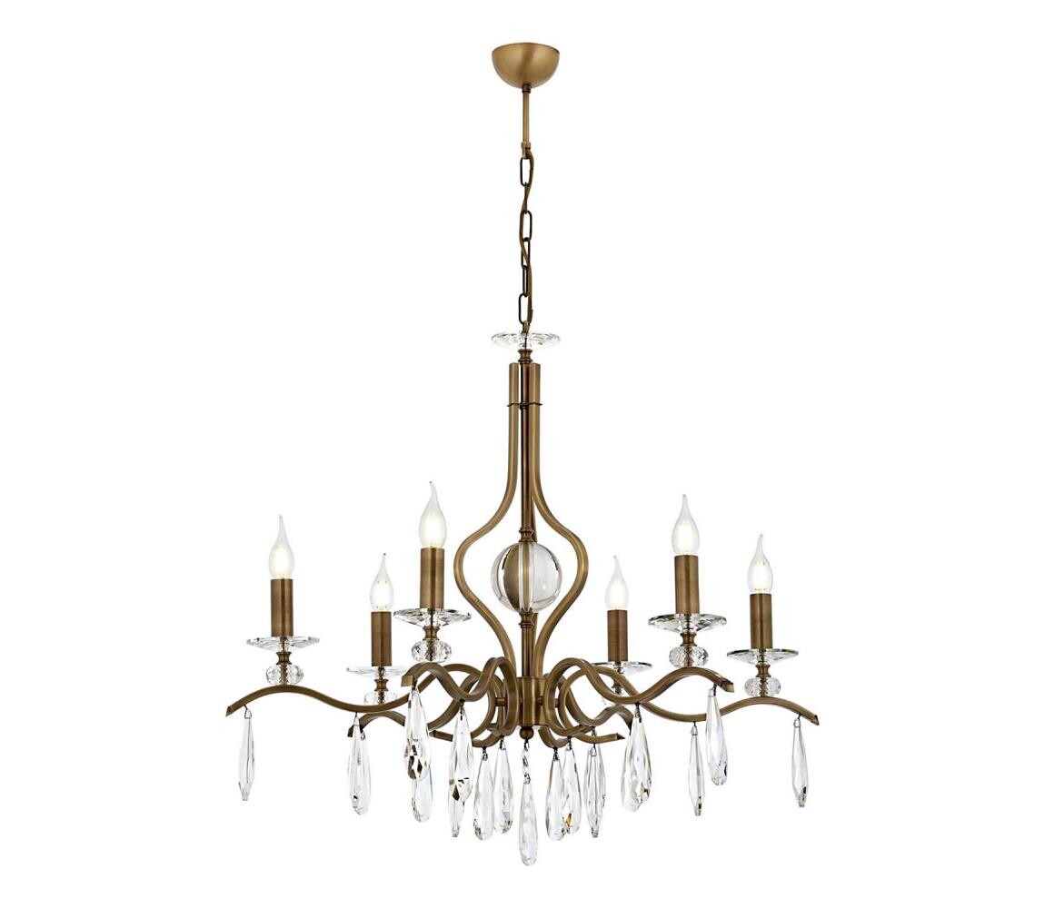 Lustr na řetězu CLASSIC 6xE14/40W/230V bronzová