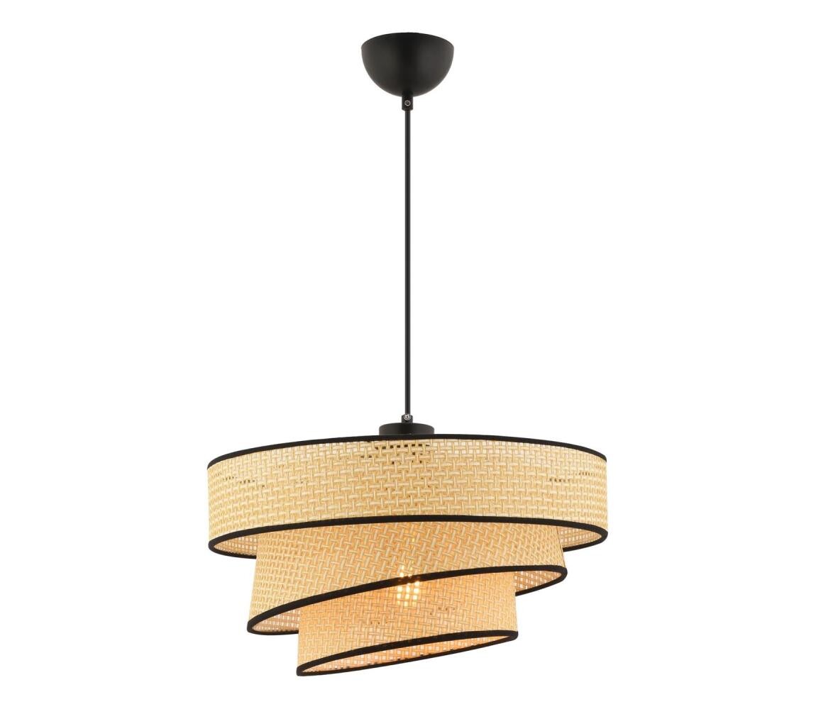 Lustr na lanku COUPER 1xE27/60W/230V béžová/černá