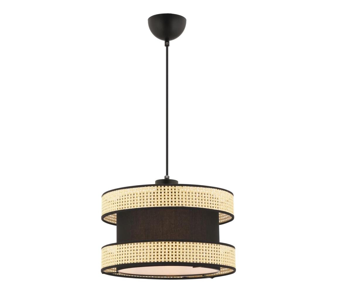 Lustr na lanku HALO 1xE27/60W/230V černá/béžová