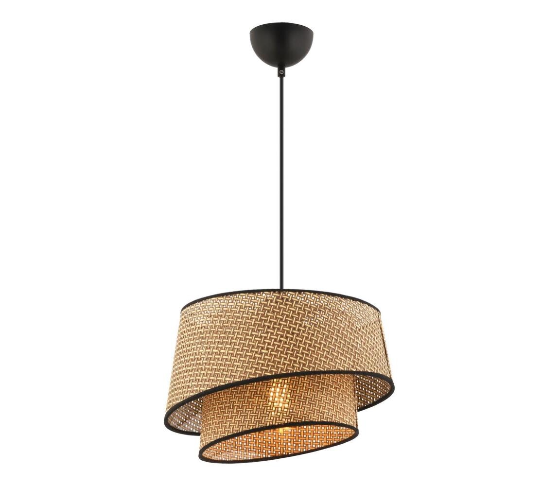 Lustr na lanku BARETTE 1xE27/60W/230V hnědá/černá