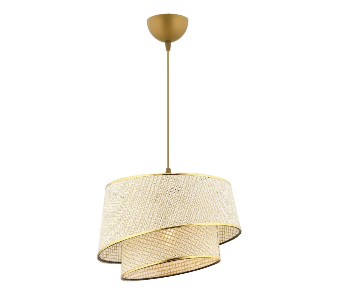 Lustr na lanku BARETTE 1xE27/60W/230V krémová/zlatá