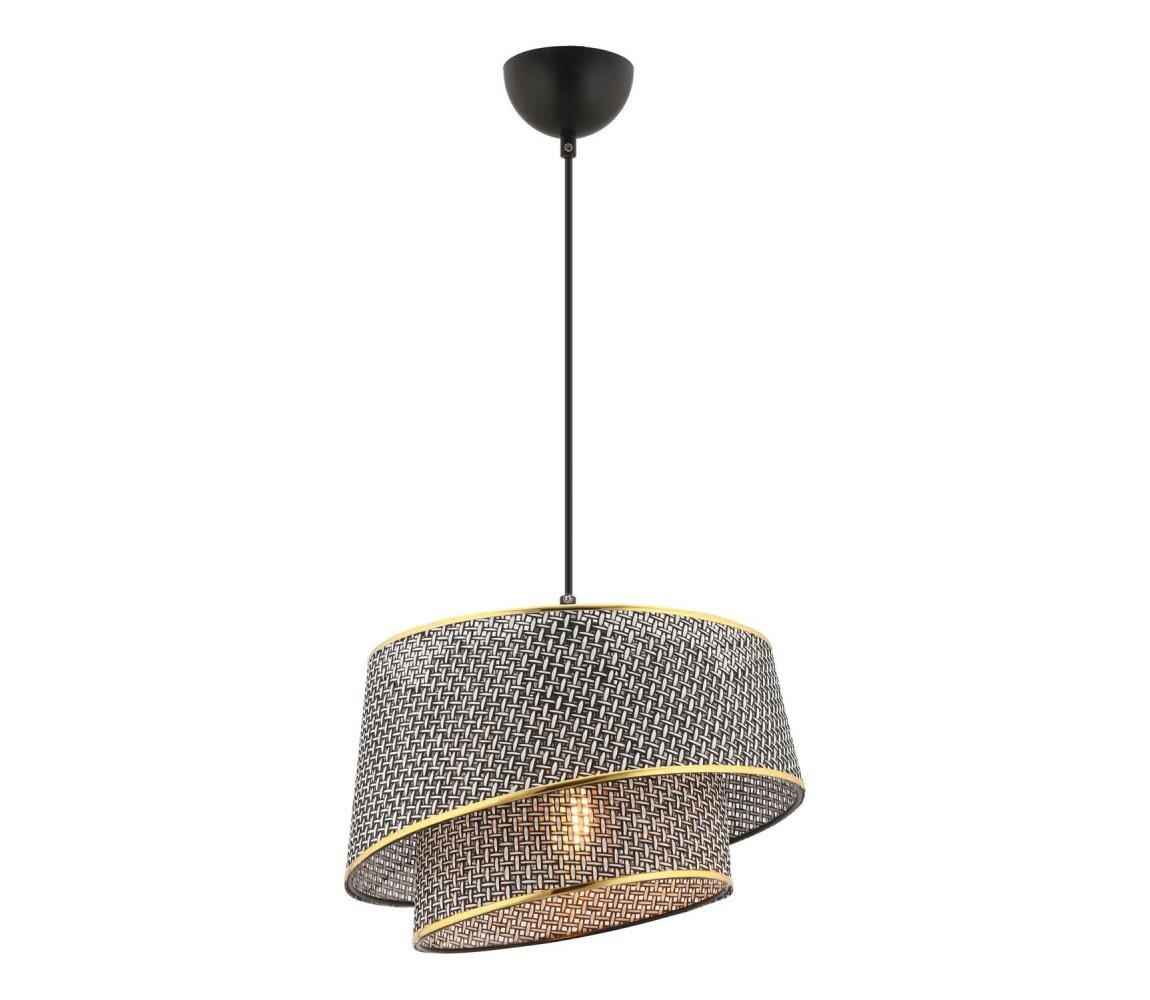 Lustr na lanku BARETTE 1xE27/60W/230V šedá/zlatá