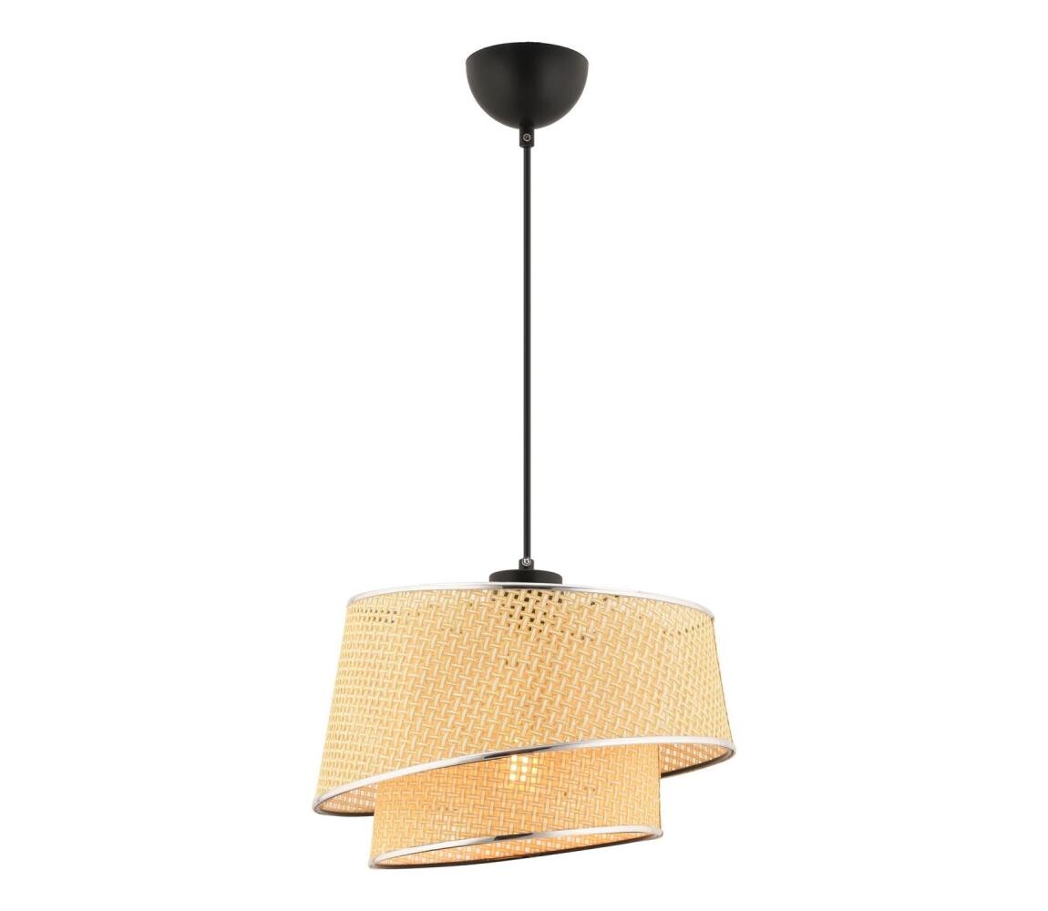 Lustr na lanku BARETTE 1xE27/60W/230V béžová/lesklý chrom