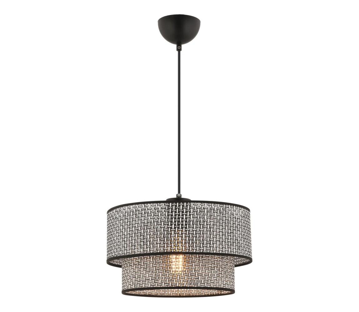 Lustr na lanku ECHO 1xE27/60W/230V šedá/černá