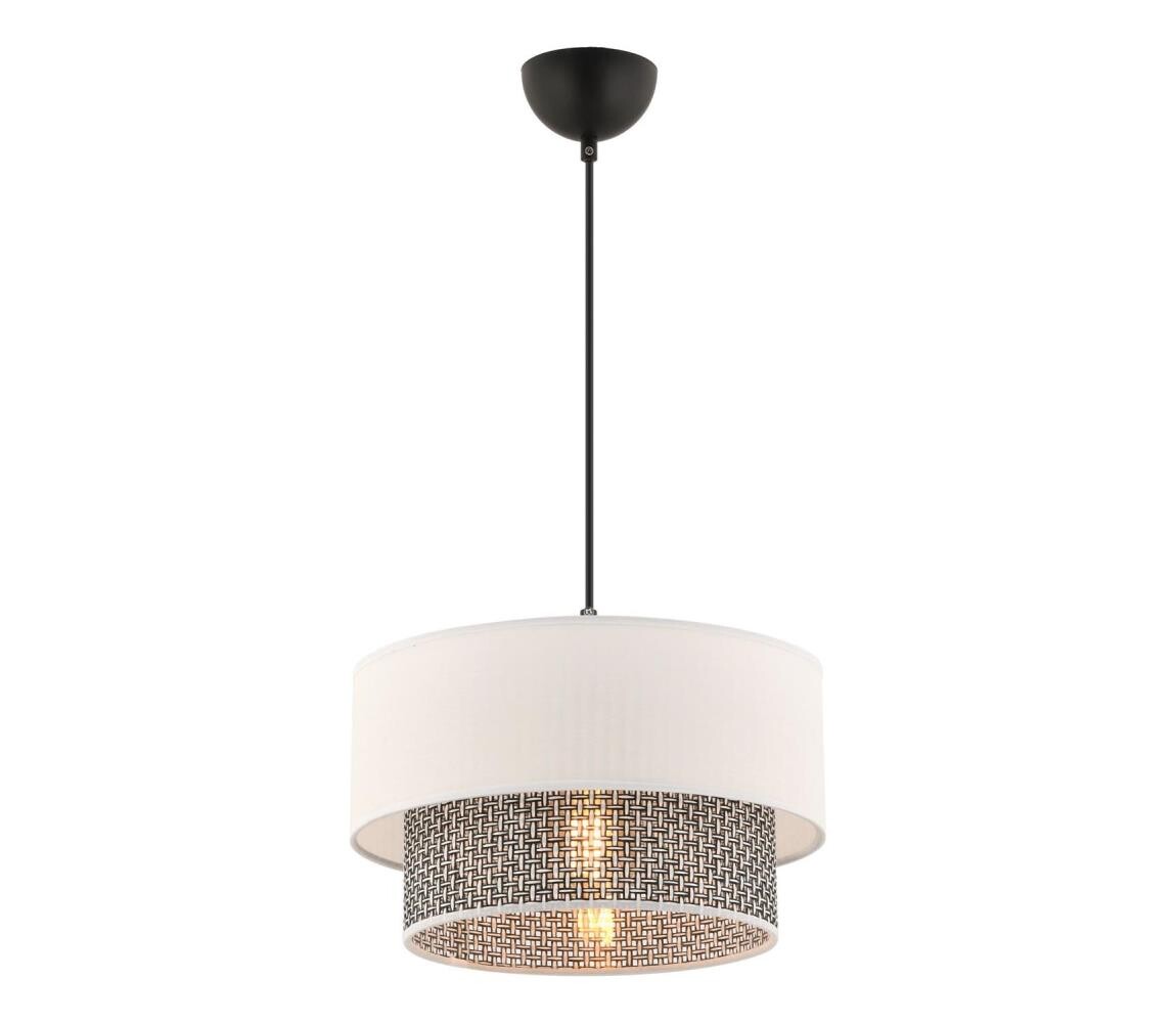 Lustr na lanku ECHO 1xE27/60W/230V krémová/šedá