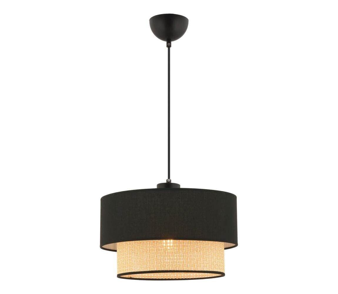 Lustr na lanku ECHO 1xE27/60W/230V černá/béžová