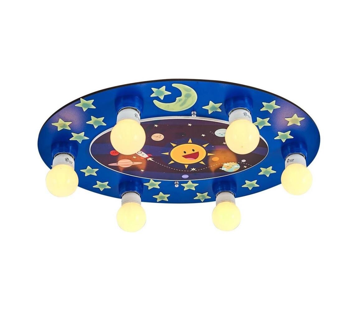 Dětské stropní svítidlo LUCCA 6xE27/24W/230V modrá