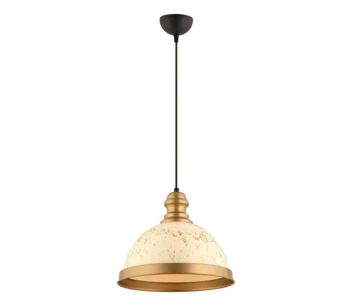 Lustr na lanku MONZA 1xE27/40W/230V pr. 29 cm krémová/bronzová