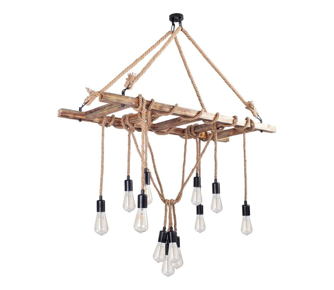 Lustr na lanku EREBOS 12xE27/40W/230V hnědá