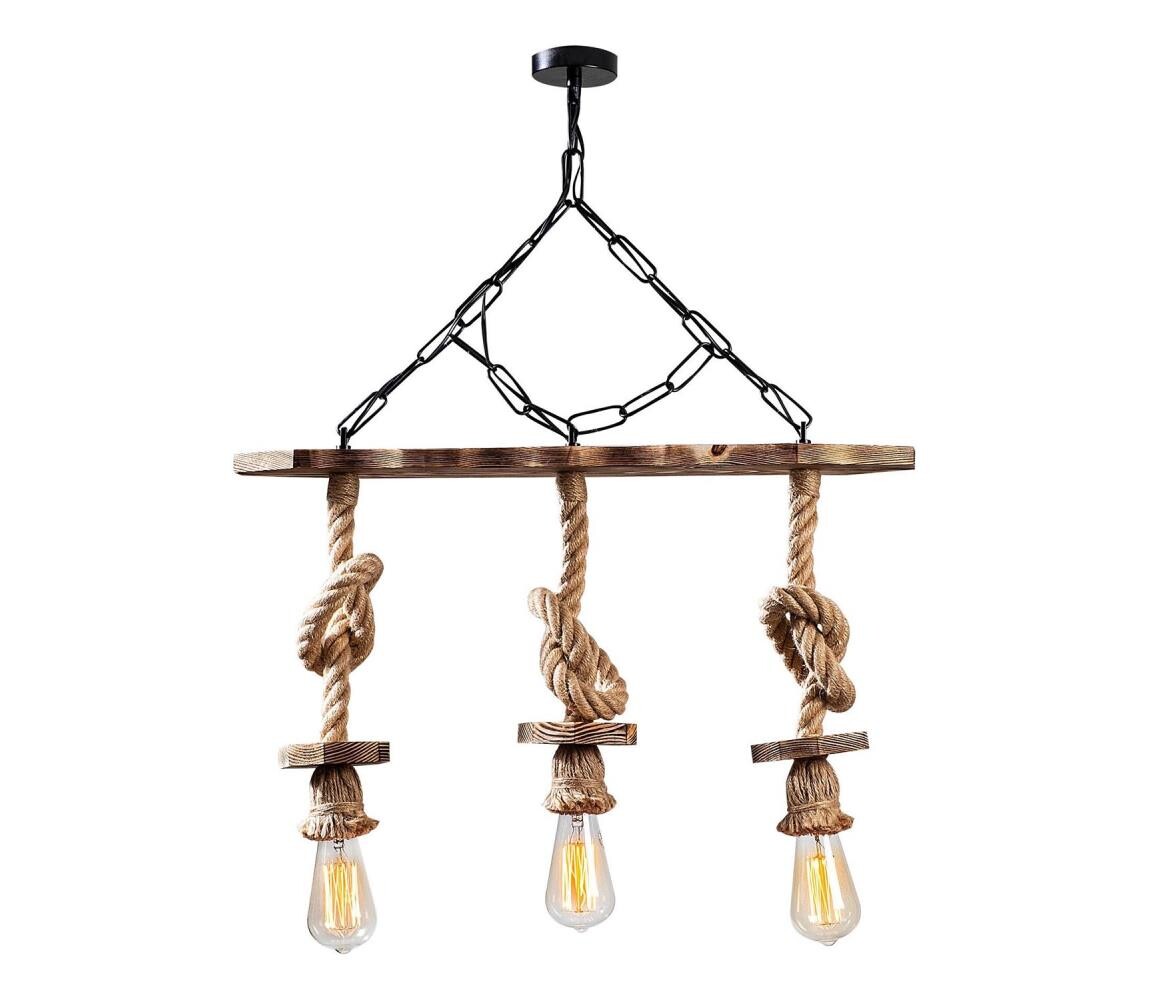 Lustr na řetězu EREBOS 3xE27/40W/230V hnědá