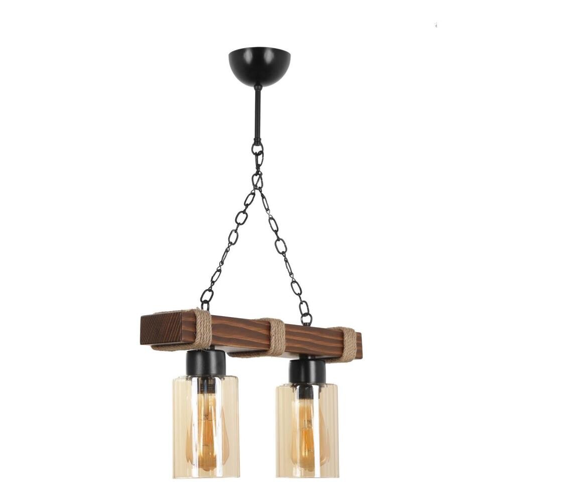 Lustr na řetězu JASMIN 2xE27/40W/230V hnědá/béžová