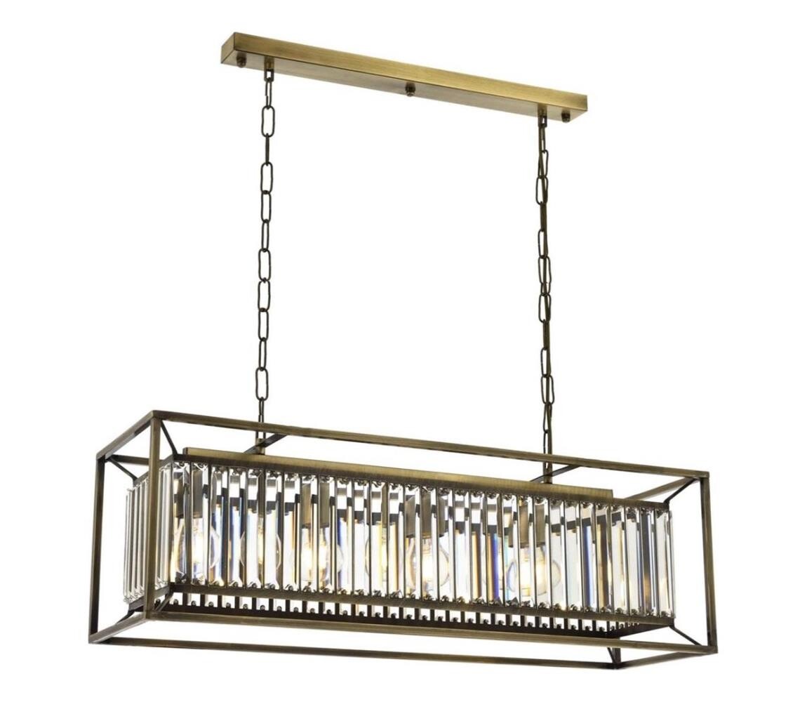 Lustr na řetězu CRYSTALLINE 4xE27/6W/230V bronzová