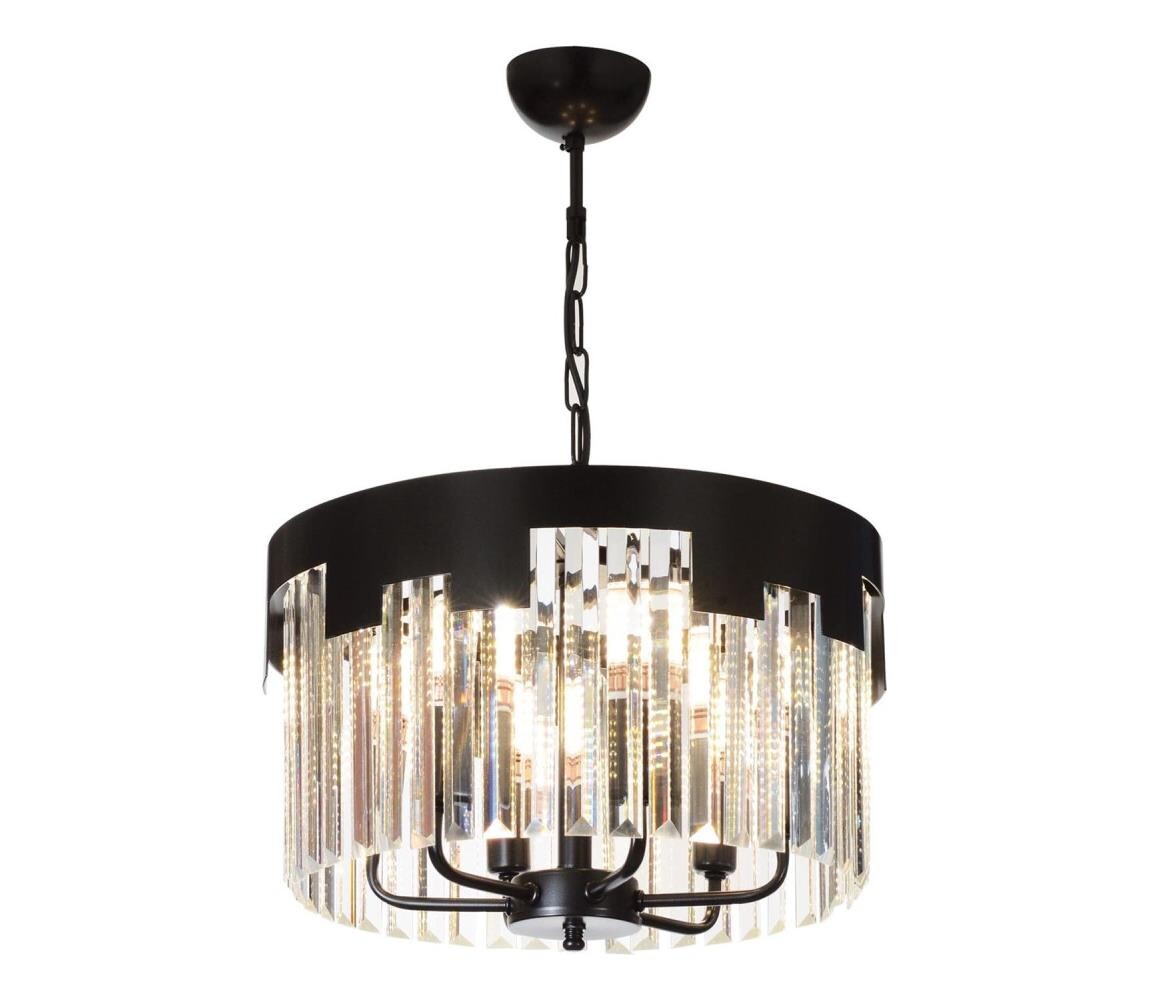 Lustr na řetězu CRYSTALLINE 6xE27/40W/230V černá
