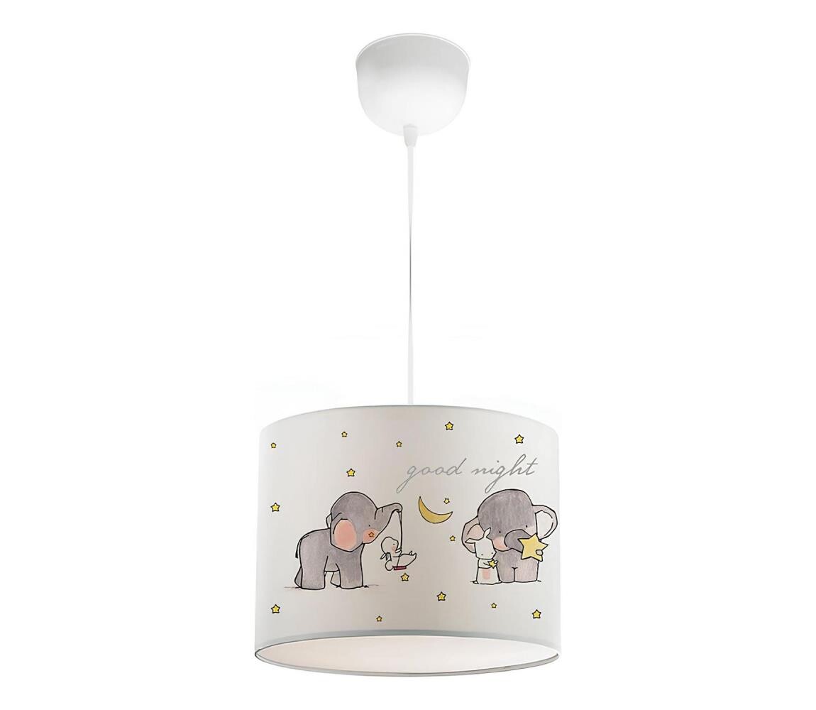 Dětský lustr CANDY 1xE27/40W/230V bílá/béžová