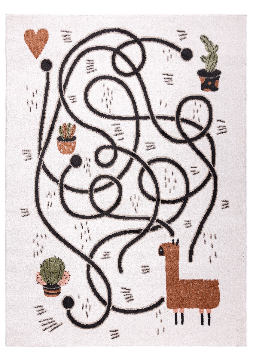 AKCE: 80x150 cm Dětský kusový koberec Fun Game llama cream, bílá, dětský pokoj, Dywany Łuszczów