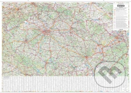Česko - automapa nástěnná 1:360 000 s plastovými lištami - Kartografie Praha