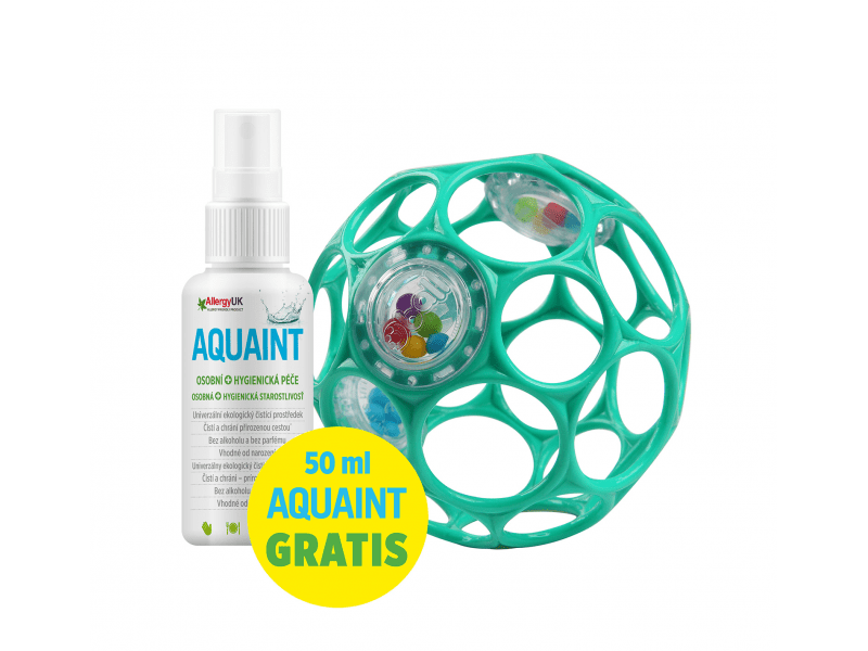 Oball Hračka OBALL RATTLE 10 cm 0m+ dark turquoise+DÁREK Aquaint 50ml