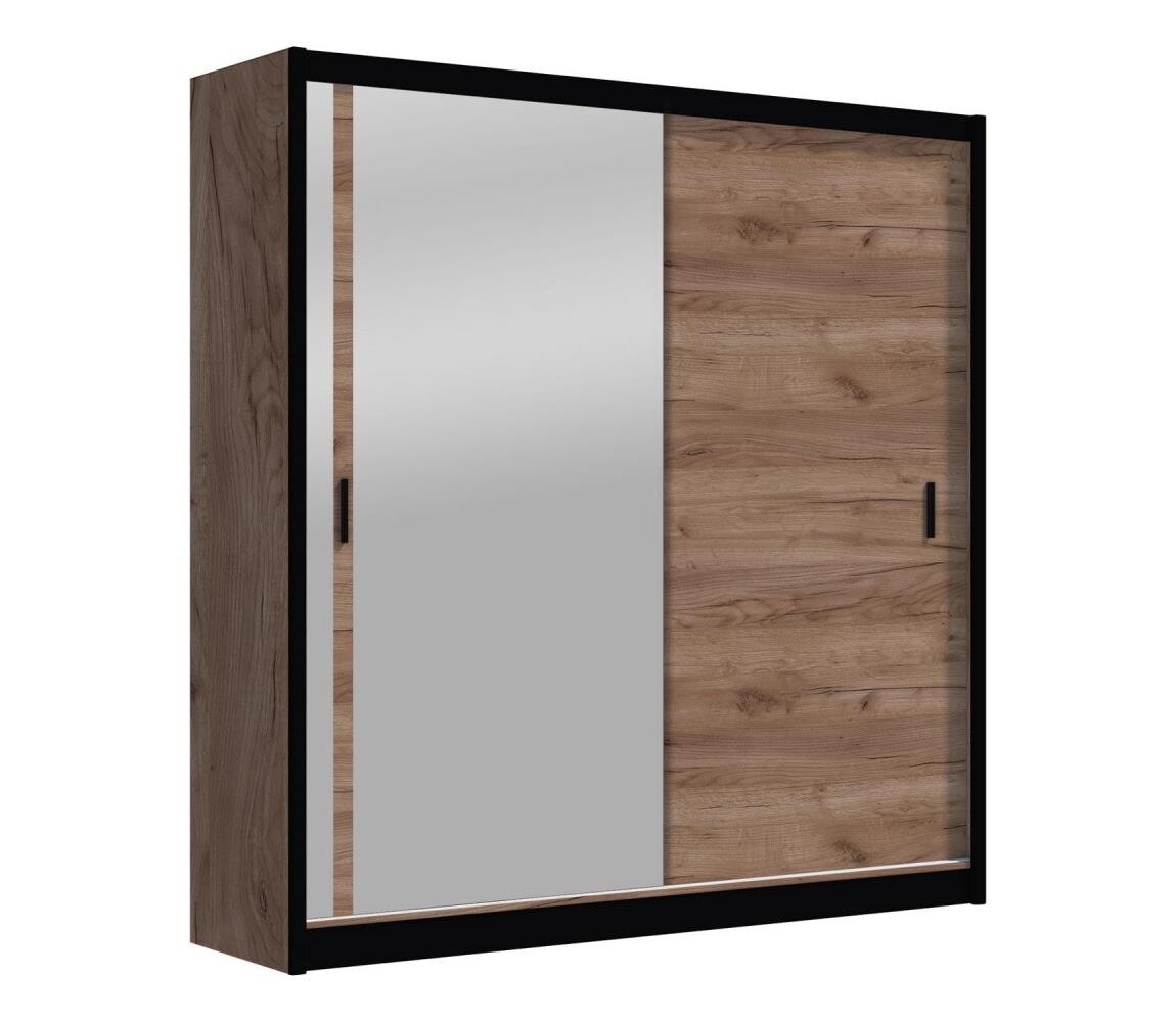 EMS Šatní skříň se zrcadlem SABRINA 180x215 cm dub craft