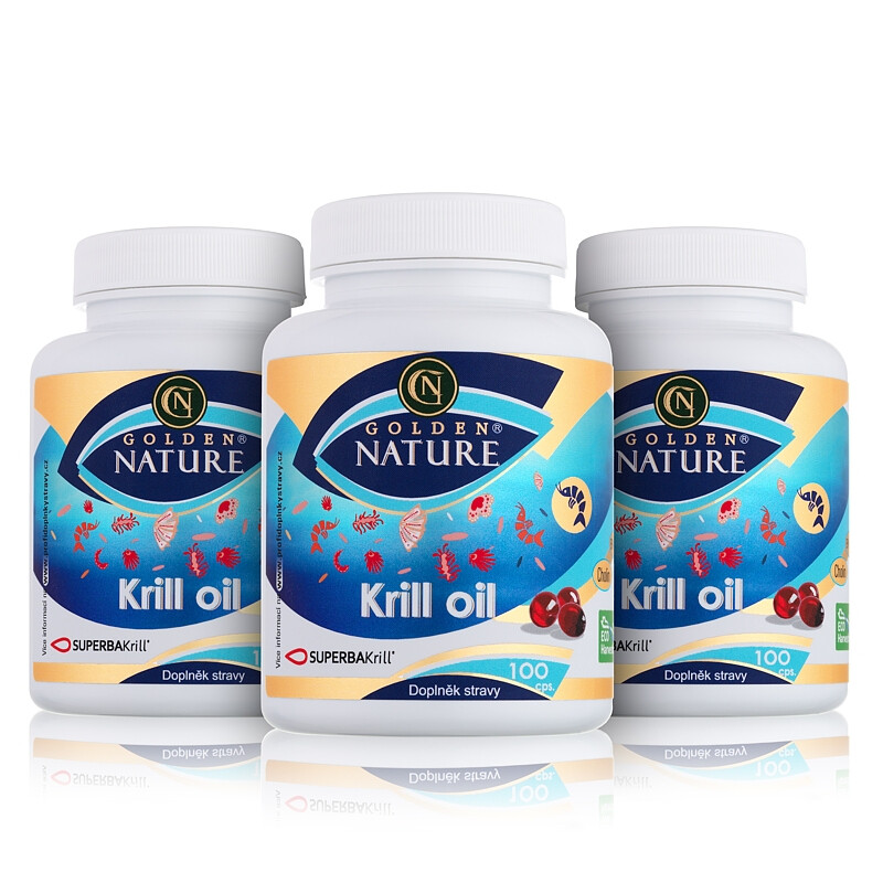 2+1 Golden Nature Antarktický Krilový olej s astaxanthinem (Superba2) 300 cps. - Golden Nature