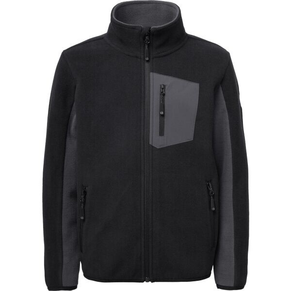 Lewro ONEY Dětská fleecová mikina, černá, velikost 140-146