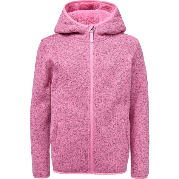 Lewro ZAN Dívčí fleecová mikina svetrového vzhledu, růžová, velikost 116-122