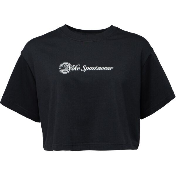 Nike SPORTSWEAR CLUB SS CROP TEE CC W Dámské tričko, černá, velikost
