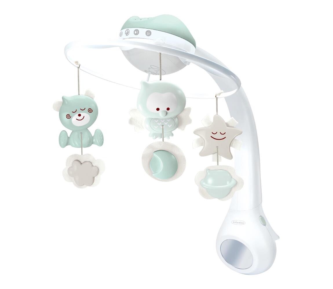 Infantino Infantino - Kolotoč nad postýlku s melodií a projektorem 3v1 3xAAA zelená