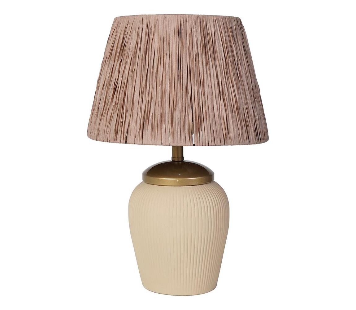 Stolní lampa RAMZES 1xE27/40W/230V krémová/hnědá