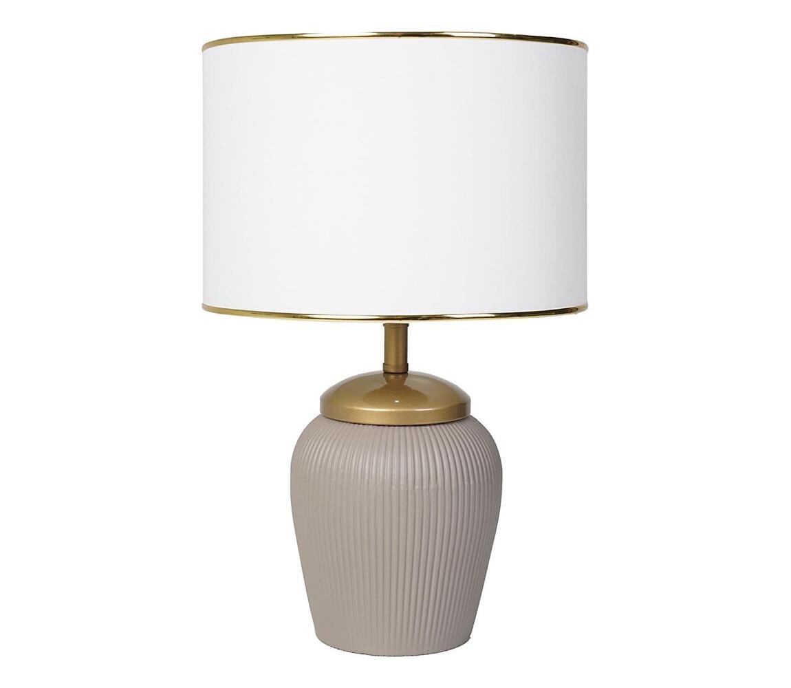 Stolní lampa RAMZES 1xE27/40W/230V bílá/béžová