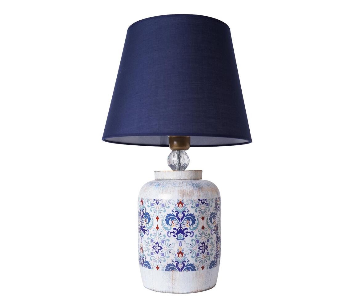 Stolní lampa RAMZES 1xE27/40W/230V modrá/bílá