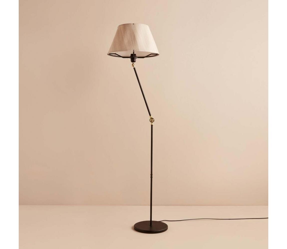 Stojací lampa AYD 1xE27/40W/230V černá/béžová
