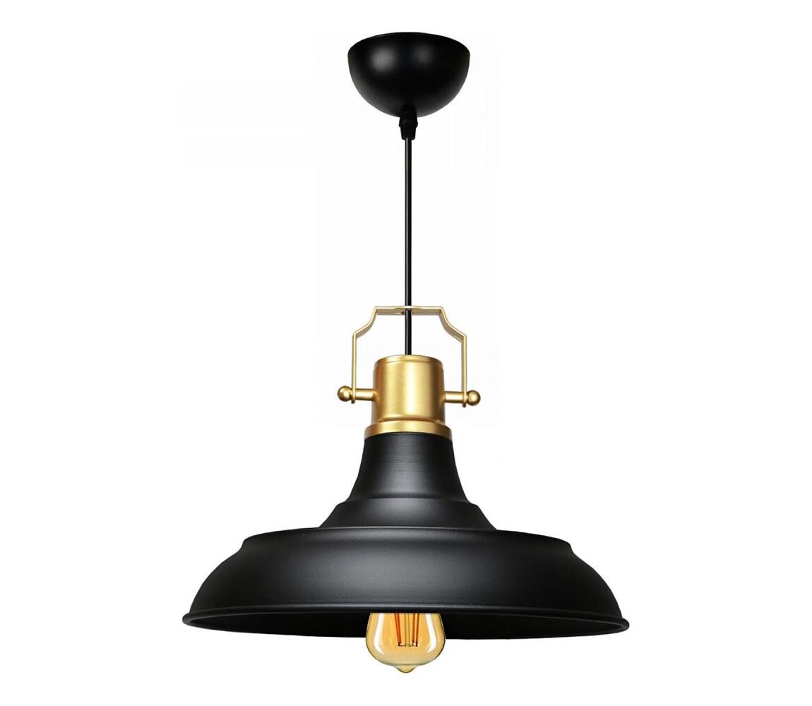 Lustr na lanku AYD 1xE27/40W/230V černá/zlatá