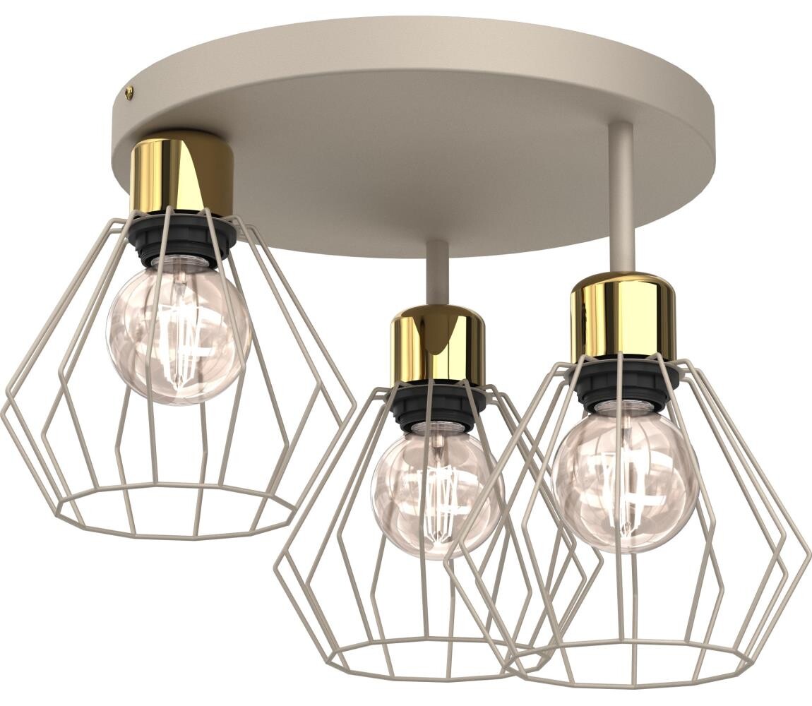 Stropní svítidlo PARKLA 3xE27/15W/230V béžová/zlatá