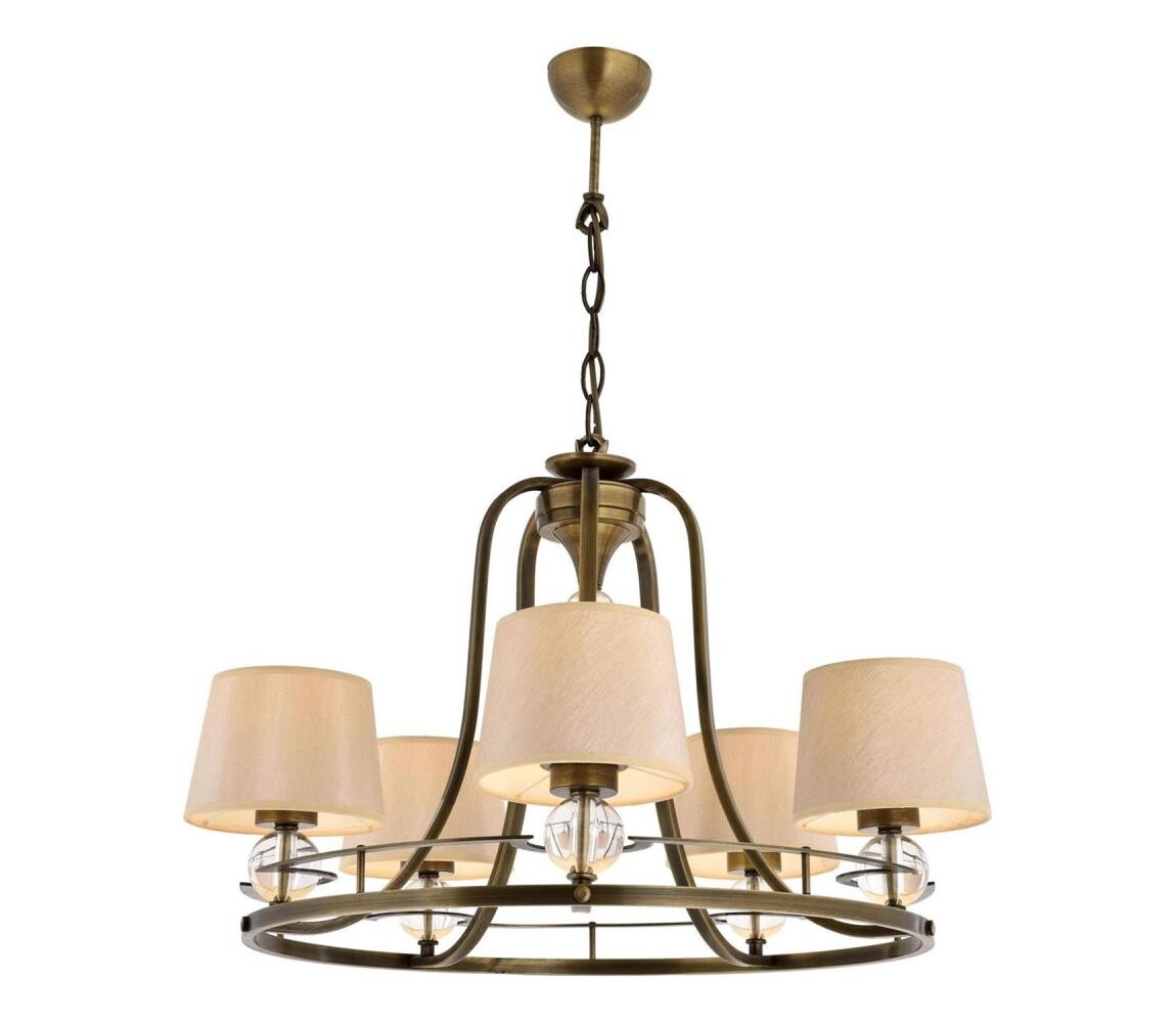 Lustr na řetězu NARA 5xE27/40W/230V mosaz