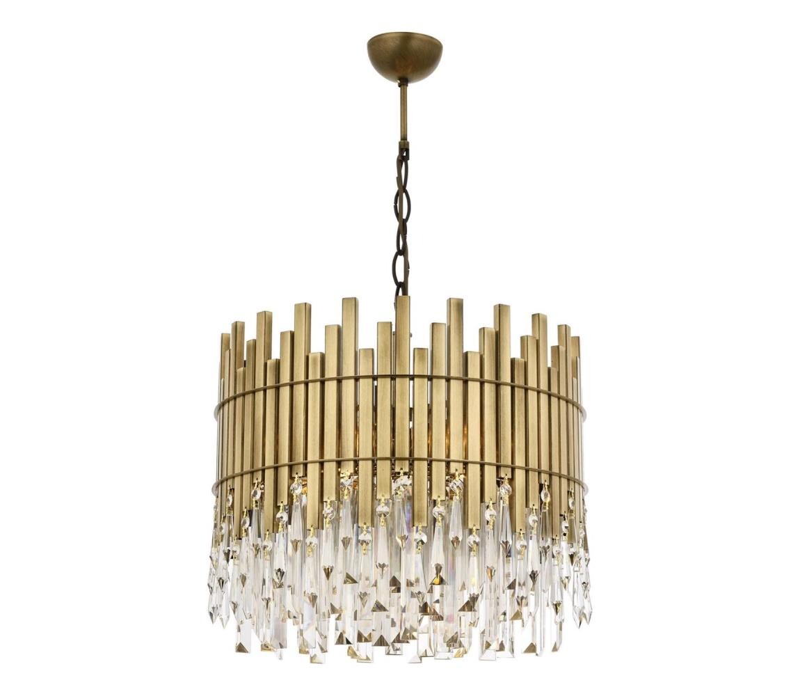 Lustr na řetězu CRYSTALLINE 6xE27/40W/230V mosaz