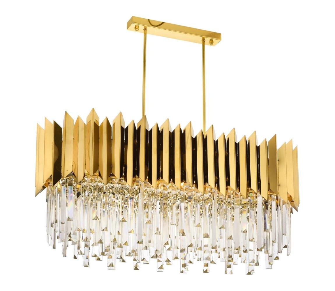 Lustr na řetězu CRYSTALLINE 8xE27/40W/230V zlatá