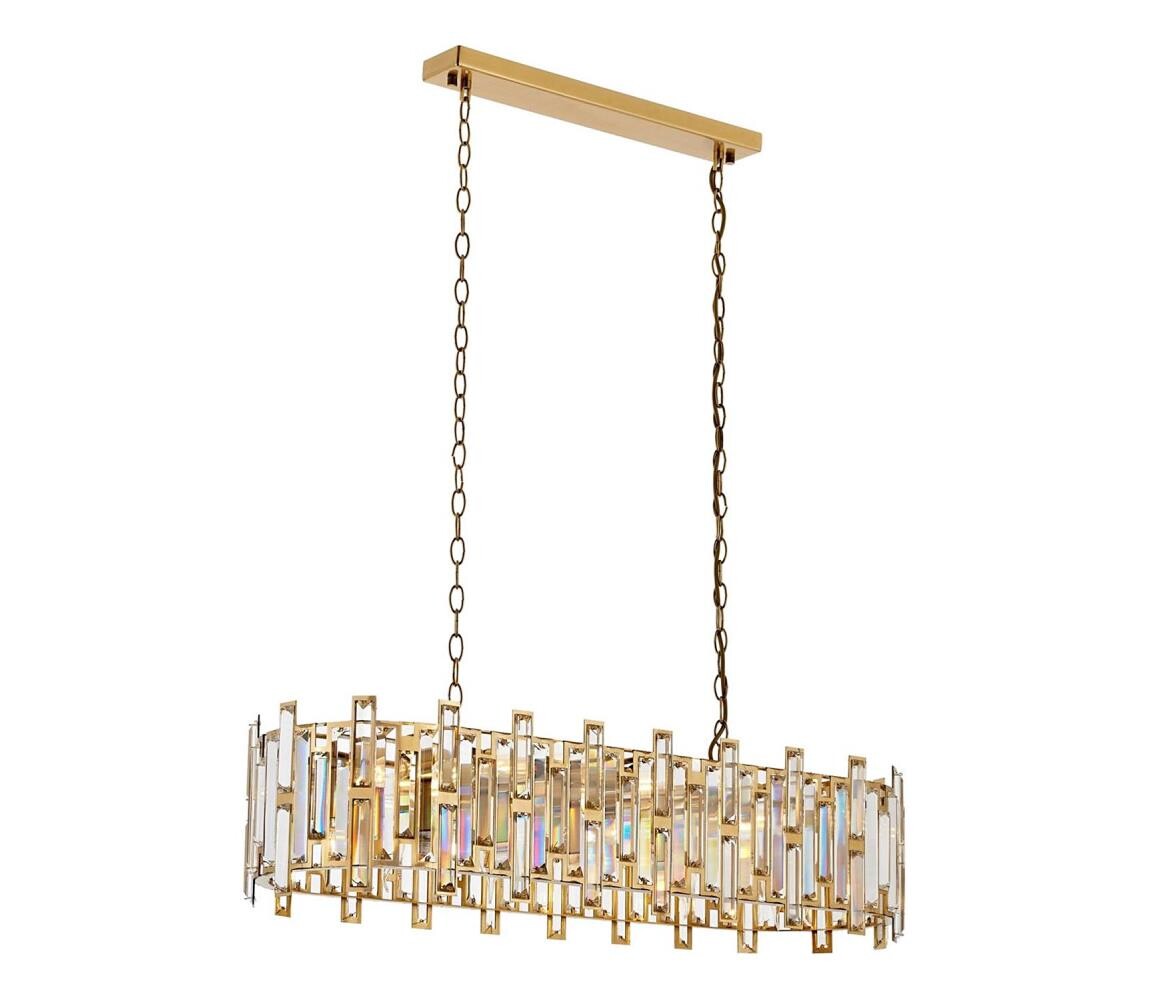 Lustr na řetězu CRYSTALLINE 13xE14/40W/230V zlatá