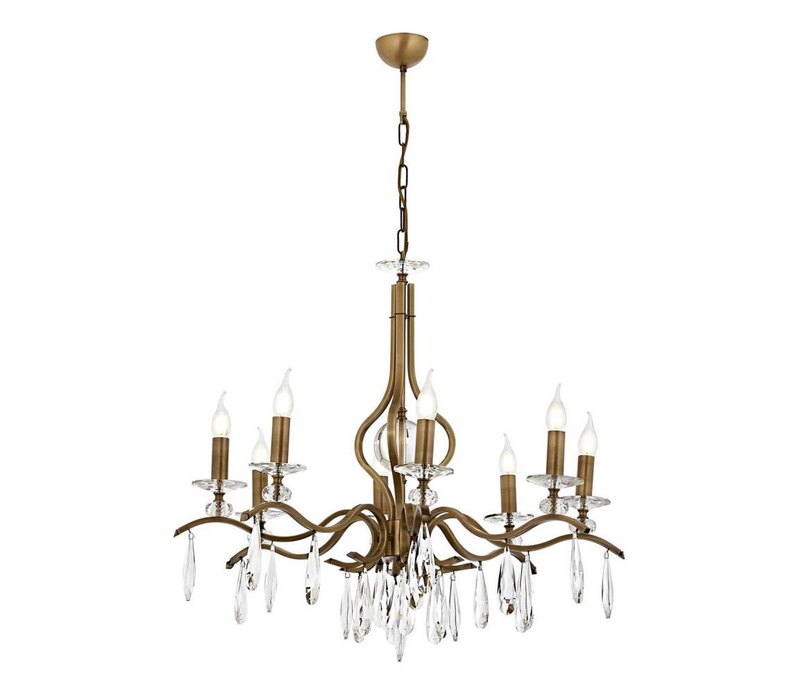 Lustr na řetězu CLASSIC 8xE14/40W/230V bronzová