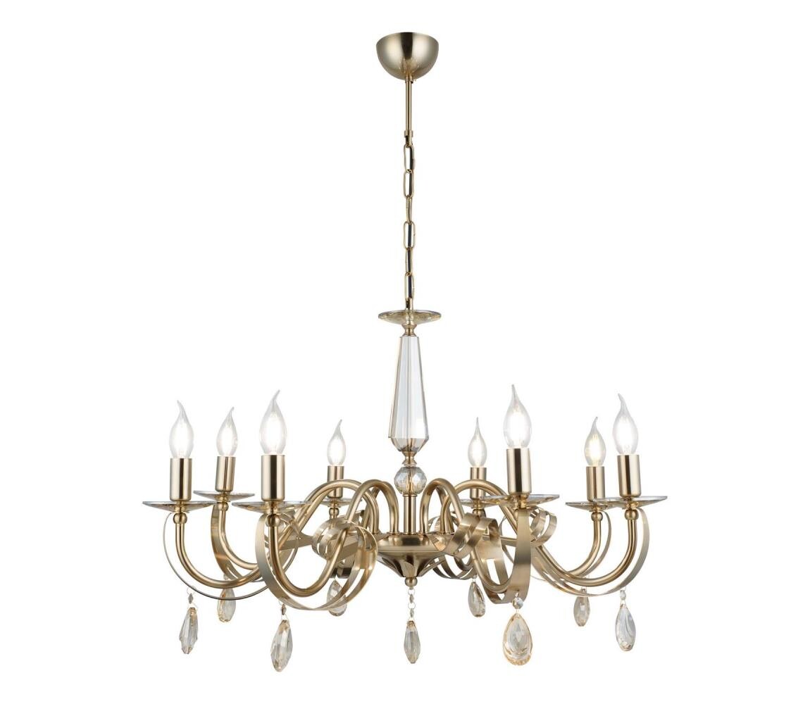 Lustr na řetězu CASTRO 8xE14/40W/230V zlatá