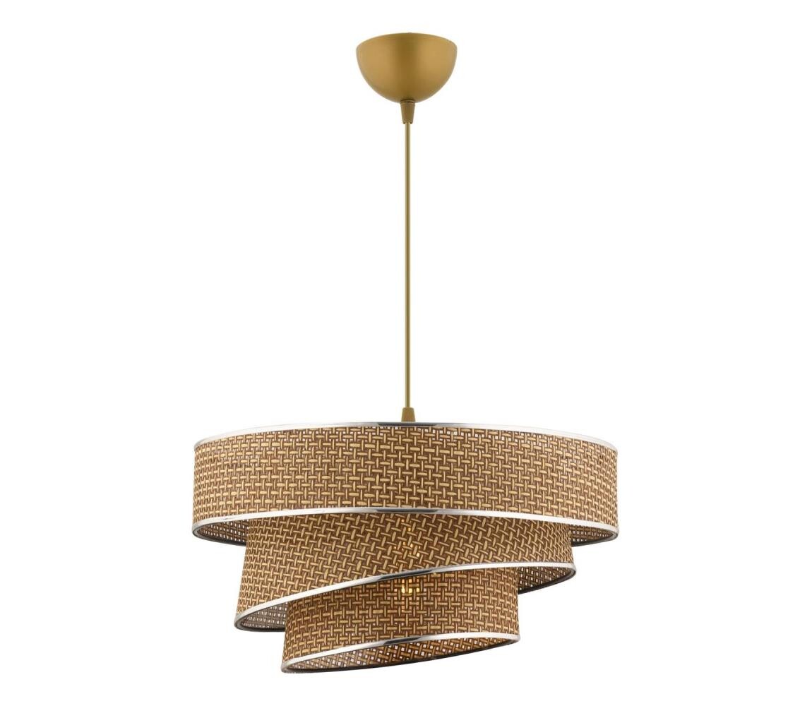 Lustr na lanku COUPER 1xE27/60W/230V hnědá/lesklý chrom