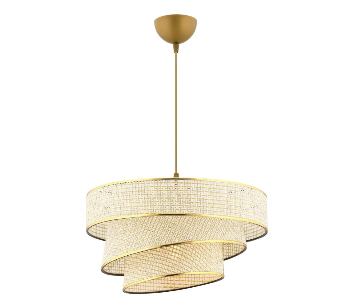 Lustr na lanku COUPER 1xE27/60W/230V krémová/zlatá