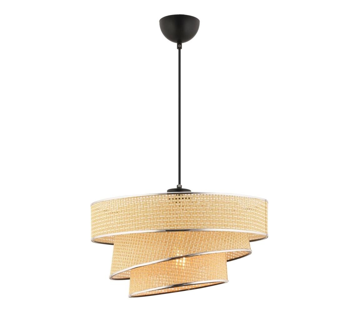 Lustr na lanku COUPER 1xE27/60W/230V béžová/lesklý chrom