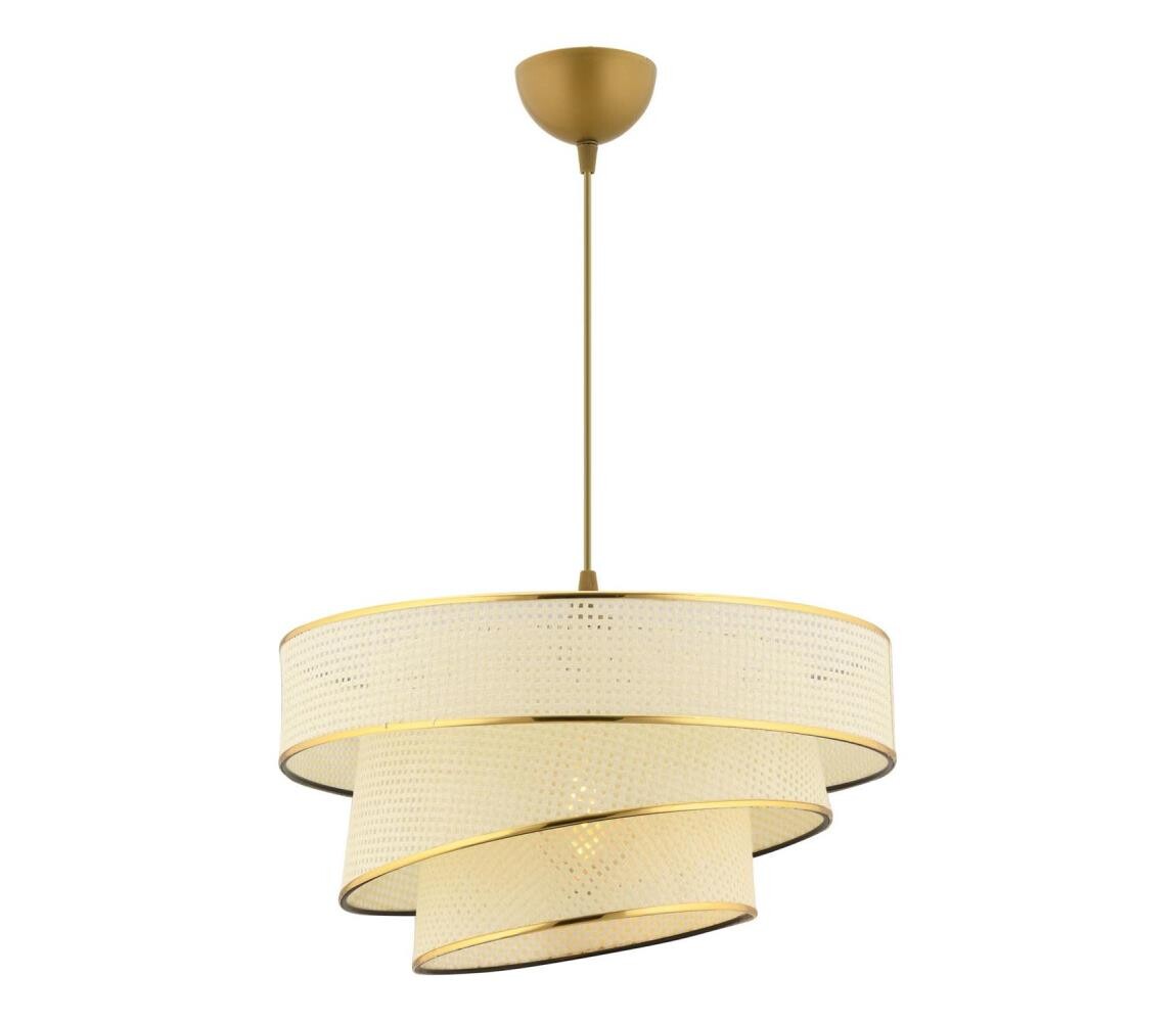 Lustr na lanku COUPER 1xE27/60W/230V bílá/zlatá