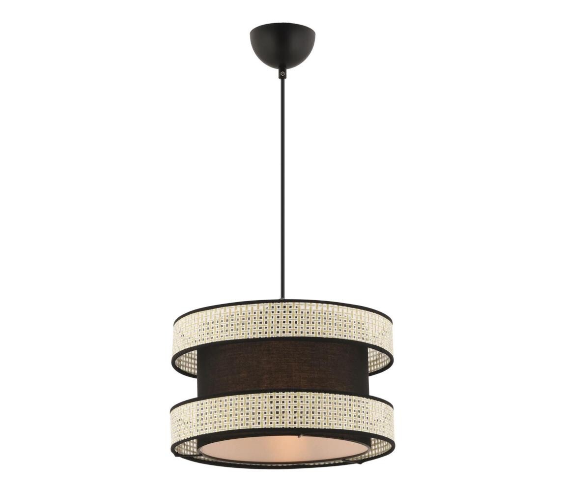 Lustr na lanku HALO 1xE27/60W/230V černá/krémová