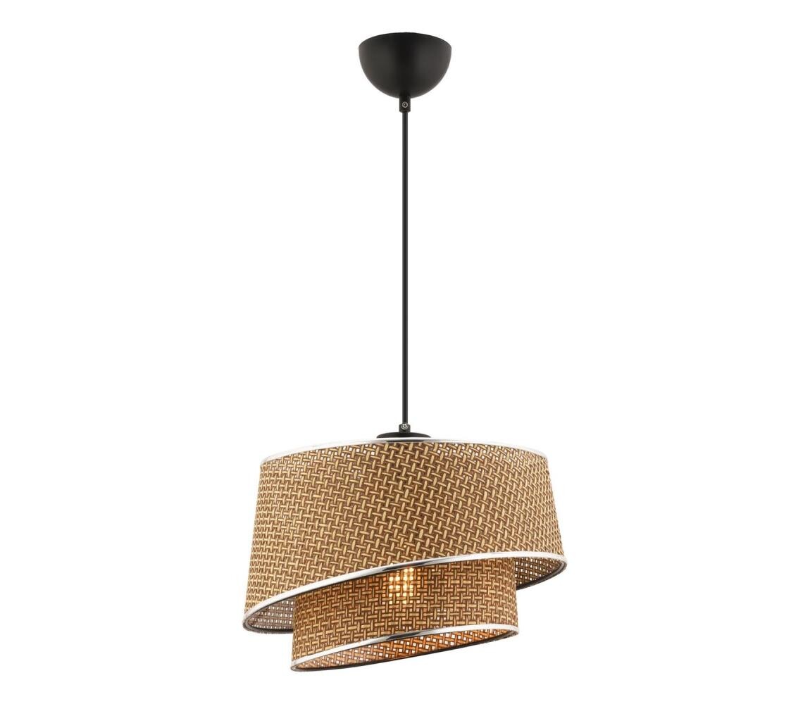 Lustr na lanku BARETTE 1xE27/60W/230V hnědá/lesklý chrom